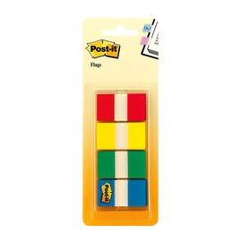 Post-it Flags, 80/On-The-Go Dispenser, 2 Dispensers/Pack, 1 in Wide, Assorted Primary Colors (680-RYGB2)