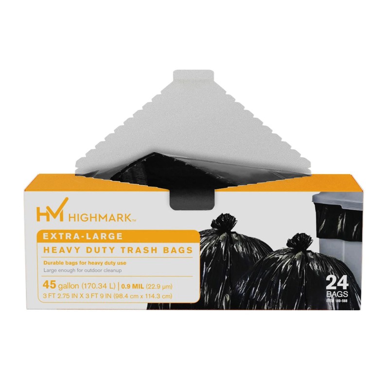 Highmark Trash Bags, 45 Gallons, Box Of 24, DP00568