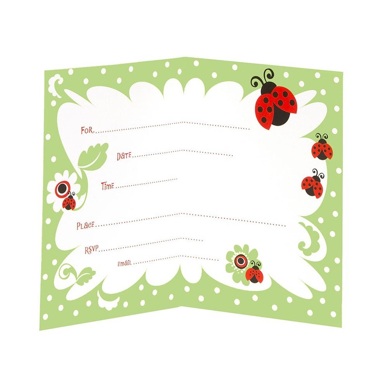 Ladybug Invitations, 8ct