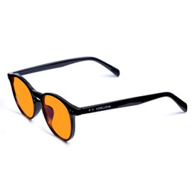 NOBLUE - Blue Light Filter Glasses Men & Women - Blue Light Glasses for Evening - Orange Computer Glasses with Blue Filter, 100% Blue Light Protection for Gaming, Computer Work, black