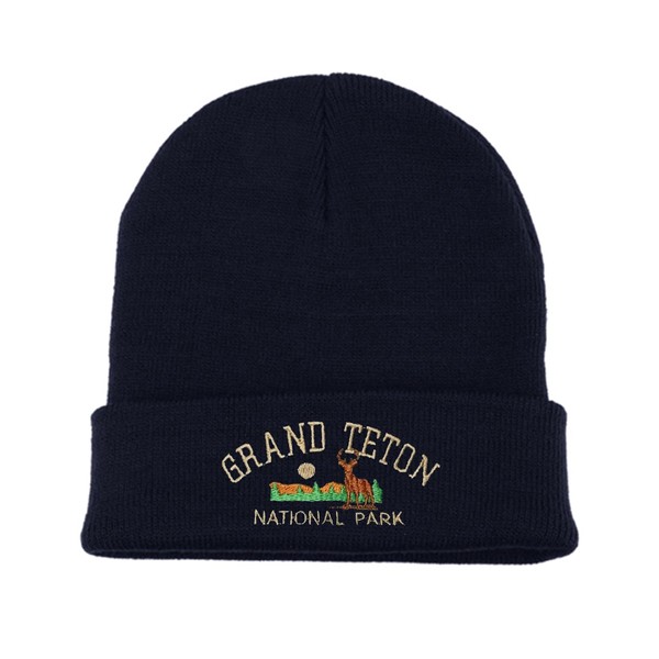 Generic USmania Grand Teton National Park Embroidered Beanie Winter Hat