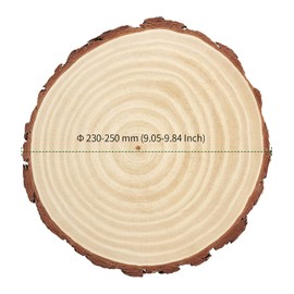 PINGEUI 6 Piece 9-10 Inch Natural Wood Slices, Unfinished Natural Wood Tree Slices with Bark, Large Round Tree Wood Discs Wooden Circles Tree Bark Slice for Crafts