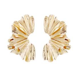 Gold Statement Earrings for Women, Fashion Exaggerated Geometric Dangle Drop Earrings Large Ginkgo Leaf Earrings Chunky Big Flower Earrings Party Festival Costume Jewelry (Gold)