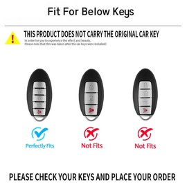 OVIOBOER for Nissan Key Fob Cover with Keychain Black Soft TPU Protection Case for Altima SR Armada SL Maxima Murano Pathfinder Rogue Titan Versa Sentra Smart Remote Key (For Nissan A)
