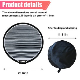 DUSCOKE Dent Reflector Board, 24 Inch Portable Flexible PDR Lined Striped Light Board Dent Detection Panel, Foldable Car Dents Removal Fix Tools for Vehicle Door Scratch and Hail Damage (60CM)
