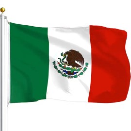 Mexico Flag 3*5ft Polyester Fabric Yard Decoration Fans Flag Customized Double-sided Mexican FlagColor: MXFLAG-SILK-35-POLY-BAG, Size: MXFLAG-SILK-35-POLY-BAG