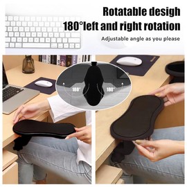 Ouliget Arm Rest Support for Desk,180° Rotating Adjustable Computer Desk Armrest Extender,Desk Arm Wrist Rest Shelf Ergonomic Fatigue Relief Arm Rest