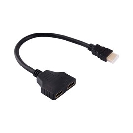 Akozon HDMI 1 in 2 Splitter Cable - 1080P Male to Dual Female Adapter for HDTV, LED, LCD TVs - Supports Two TVs