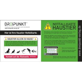 Notfallkarte 'Haustier': PVC-Karte im Scheckkartenformat für die Brieftasche