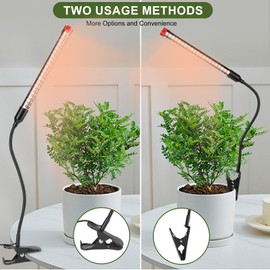 4-Pack Clip Grow Lights for Indoor Plants with Timer 4,8,12 Hr, 9W Power Home Plug, FECiDA 2025 Brightest Mini LED Grow Light for Bonsai, Pot Plants, Small Full Spectrum Plant Growing Lamps