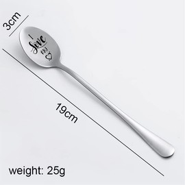 I Love You Spoon Gifts for Couple Birthday Anniversary Christmas Gifts for Boyfriend Girlfriend Best Friend Engraved Spoon Coffee Lover Gifts