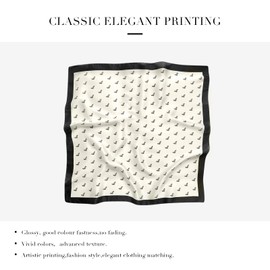 LumiSyne Silk Scarf Women's Square Scarf Classic Houndstooth Checked Retro Horse Printed Soft Satin Small Square Scarf Decoration Neckerchief Multifunctional Bandana Headpiece Headband, White / Horse