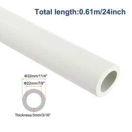 QUARKZMAN Pipe Insulation Foam Pipe Insulation 22 mm (7/8 Inch) ID 32 mm (1 1/4 Inch) OD 24 Inch Heat Retention for Frost Protection, Handle Insulation, White