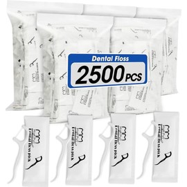 AZEN 2500 Count Dental Floss Bulk, Individually Wrapped Floss Picks, Toothpicks Flossers for Adults