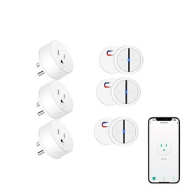 Greencycle Smart Wireless Remote Control Outlet Plug,WiFi Outlets for Household,On Off Smart Outlets Switch Compatible with Tuya,Alexa and Google Assistant,Timer Outlet,No Wiring,White,3PK