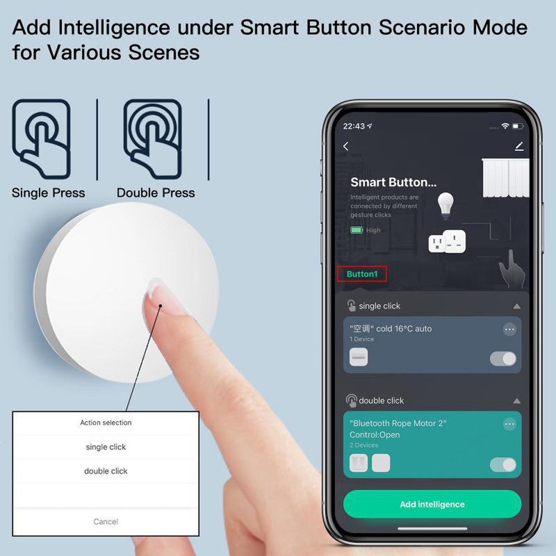 Zigbee Smart Knob Scene Switch for DIY Home Automation Scene
