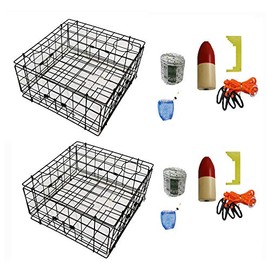 KUFA 2-Pack Vinyl Coated Crab Trap with Crabbing Accessory Kitâ(S60+CAM1) X2