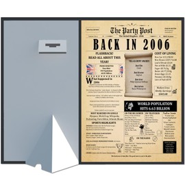 19 Years Ago Birthday Poster 8 x 10 Party Decor Sign 19th Anniversary Card for Men or Women Home Decoration Party Supplies. Born in 2006 Newspaper Banner Funny Print for Her & Him. Bday Table Decor