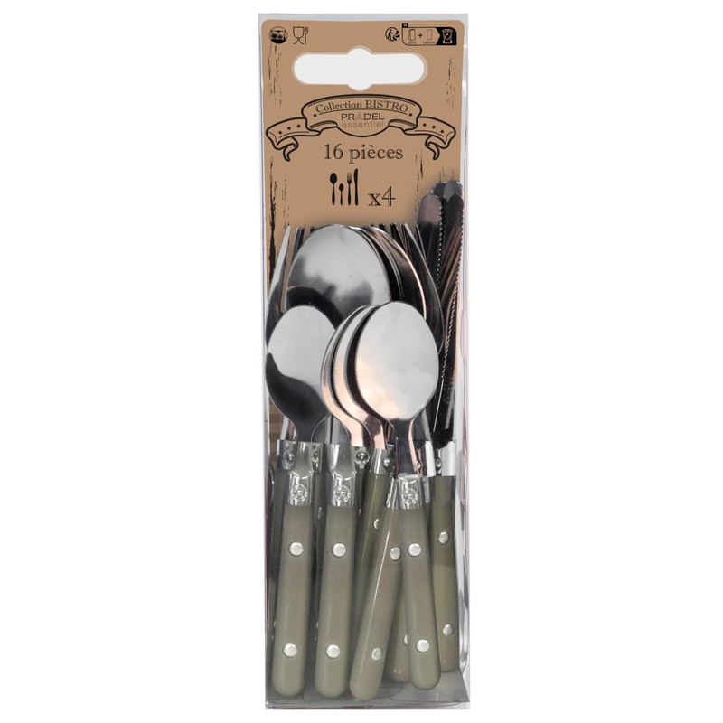 Amefa Saxo Cutlery for 4 People, Stainless Steel Plastic 18/0,