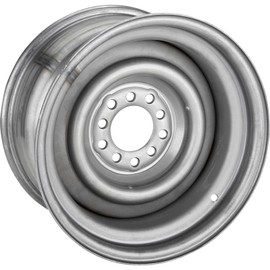 Speedway Motors Smoothie 15 x 8 Plain Steel Wheel, 5 on 4.5/4.75 Dual Bolt Patterns, 4.25 Wheel Backspacing, 3/16 Inch Thick Steel Centers with Reinforcing Rib