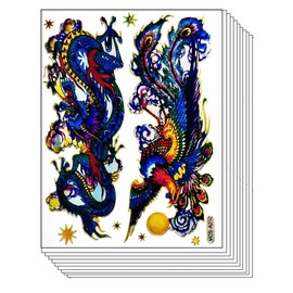Stickers Glitter Pack 10 Sheets Chinese Dragon Kung Fu Fight Cartoon Art Decal Label Stickers Kids School Teachers Award Stickers Craft DIY Decoration (04)