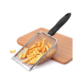 Xiaokeis 2 Packs Reptile Sand,Reptile Habitat Sifting Scoopers,Stainless Steel Fine Mesh Reptile Substrate Metal Sand Shovel Sifter Corner Scoop Shovel