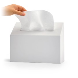 Seamless Polycarbonate Hand Towel Box Cover with Custom Matte Finish, Compatible with Kleenex Paper Hand Towels, Original Design by Professional Interior Designers at DESIGN415 (Matte White)
