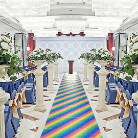 Wedding Aisle Runner Rainbow 2FTx15FT Sequin Aisle Runner for Wedding Ceremony Outdoor Rug Runner Event Party Decoration Wedding Aisle Runners