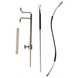 TUOREN Silver Violin Sound Post Tool Set Include S Style Sound Post Setter & Sound Post Gauge & Retriever Clip Violin Parts & Accessories Stainless Steel with Rubber Grip 4pcs