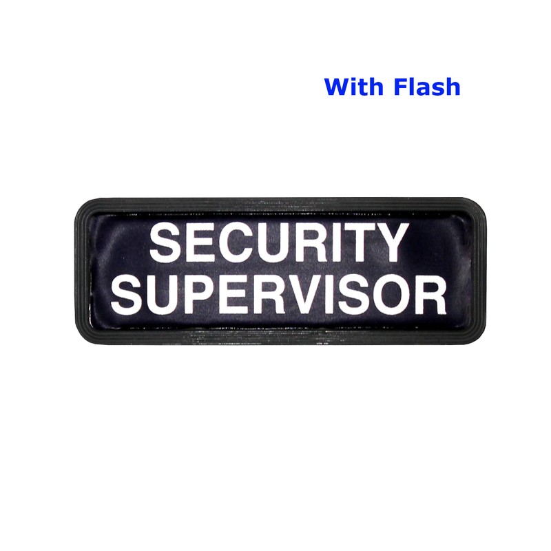 L-MAX Reflective Security Supervisor Badge with Hook and Loop (Small,