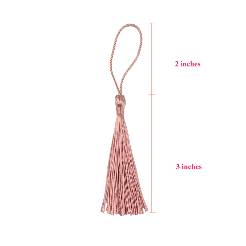 Makhry 100pcs 13cm/5 Inch Silky Floss Bookmark Tassels with 2-Inch