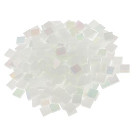 DAMMAIDDAO 250 Pieces Colorful Square Vitreous Glass Mosaic Tile Pieces Supply 10x10mm, Bright White, S, Glass / DAMMAIDDAO 250 조각 다채로운 광장 유리질 유리 모자이크 타일 조각 공급 10x10mm, 밝은 흰색, S, 유리