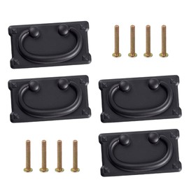 Lowats Furniture Handles, Antique, Pack of 4, Vintage Cabinet Drawer Ring, Furniture Handle, Vintage Drawer Handles, Door Knocker, Box Handle, Pull Handles, Foldable Retro Furniture Handles with