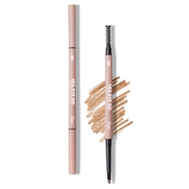 Ultra Slim Brow Pencil Taupe, Eyebrow Retractable Definer Pen with Double Head, Fine Automatic Rotation Eyebrow Pencil, Create Hair-Like Stroke Line for Natural Brows, Taupe, YES.EYE DO