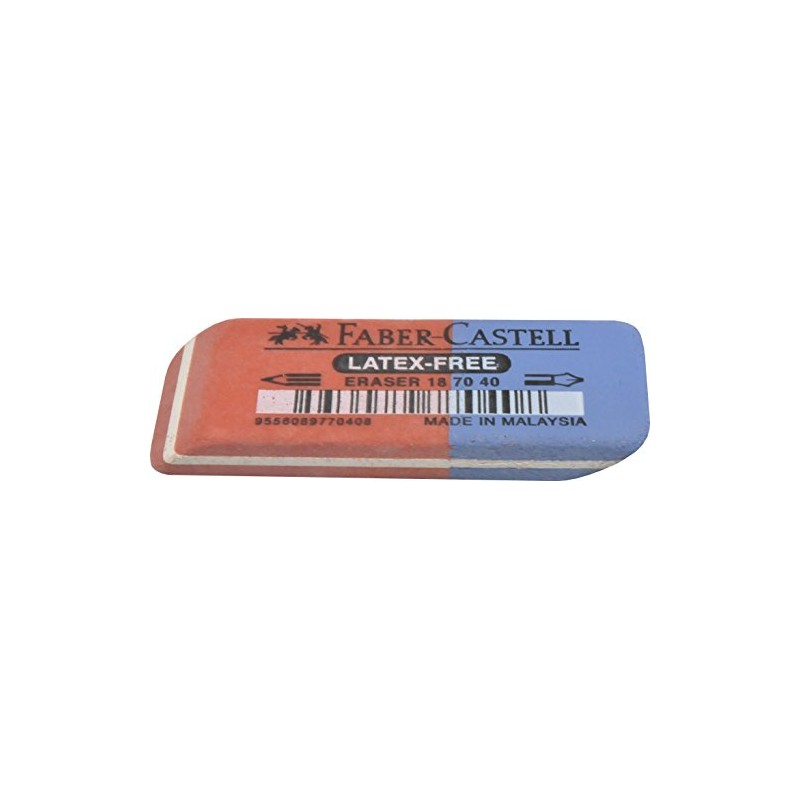 Eraser for Lead/Coloured Pencils, red/Blue, 50 x 18 x 8