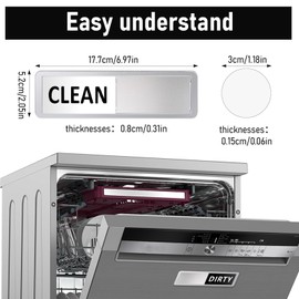 Dishwasher Magnet Clean / Dirty Sliding Sign, Clean Dirty Dishwasher Sign, Easy to Read and Move for Dishwasher Magnet Indicator, Dishwasher Sticker for Kitchen Gadgets
