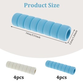 Oruola 8 Pcs Door Handle Protector,Soft Foam Door Handle Cover,Anti-Collision Sponge Spiral Doors Handles Cover,for Schools Classrooms,Home Rooms (Beige and Blue)