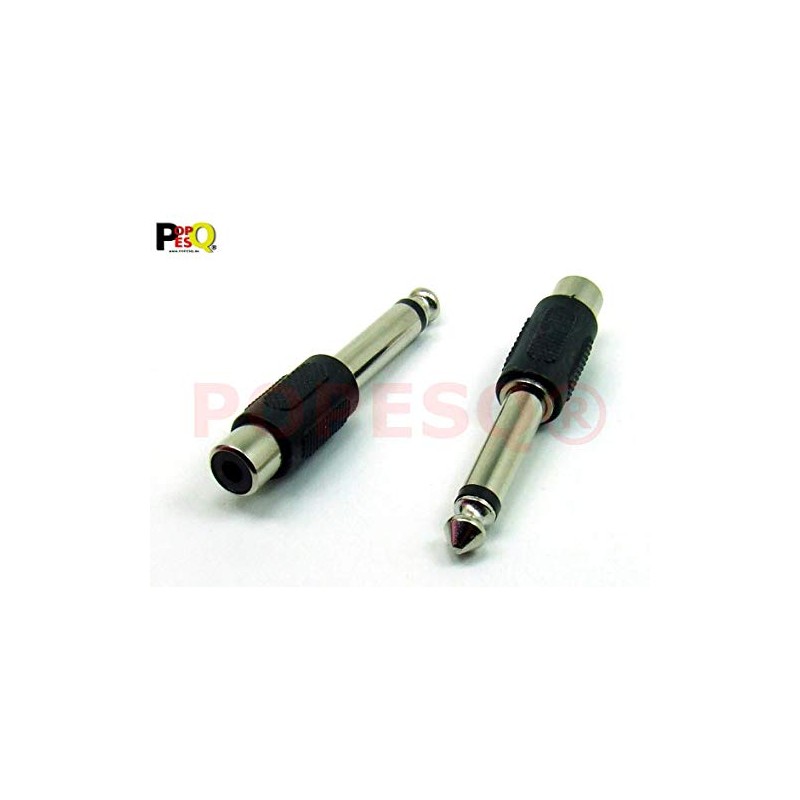 POPESQ® 2 pcs. Jack Adaptor RCA Female 6.35 mm Mono