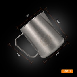 MUVNA Espresso Milk Pitcher, Steaming Pitcher, 600ml / 20.3oz Milk Frothing Jug, Sharp Spout Latte Art Pitcher with Wide Thick Handle (Silver spot)