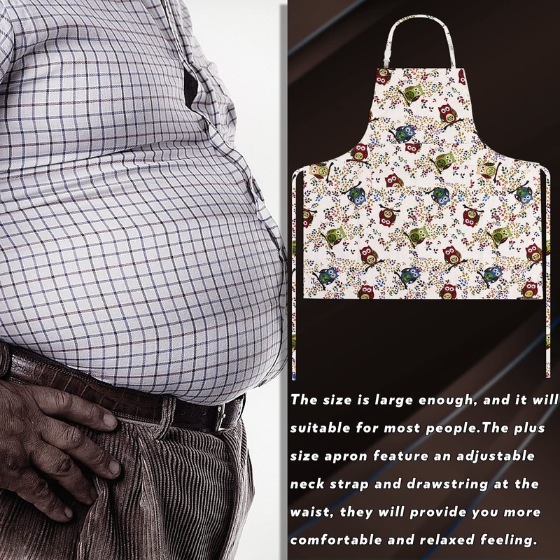 LOLOMLO Oversize Canvas Cotton Apron, Extra Large Aprons with 2