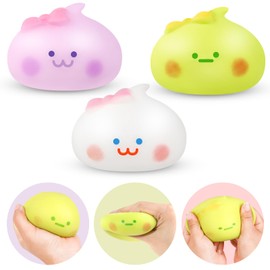 Dumpling Stress Balls Fidget Sensory Toy,Sensory Dough Balls for Anxiety ,Stretchy Fidget Ball for Anxiety Stress Relief for Kids and Adults. (Green)