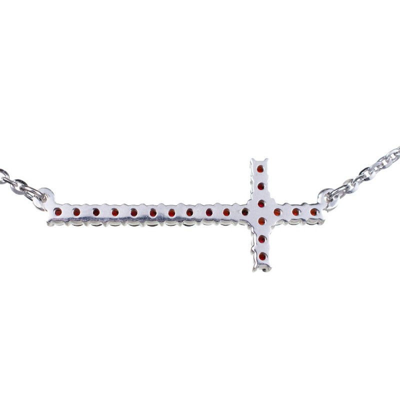 ZIKLARS Bohemian Garnet Cross Necklace