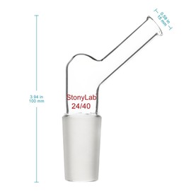 stonylab Angled Glass Adapter, Borosilicate Glass Pouring Adapter with 24/40 Standard Inner Joints Liquid Pouring Adapter for Laboratory Supplies