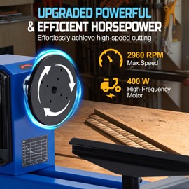 GarveeTech Wood Lathe, 14" x 20", Power Wood Turning Lathe 400W, 4 Speed 1040/1480/2130/2980RPM, Benchtop Wood Lathe for High Speed Sanding and Polishing of Finished Work