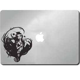 3LEGENDS LLC Jack and Sally Nightmare Before Christmas Jack Skellington in Love Vinyl Decal Sticker for Laptop CAR Window 6" Black/RED