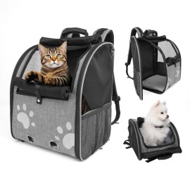 Moysoon Cat & Dog Backpack Carrier Small Pets up to 15lbs - Ventilated Pet Travel Kennel
