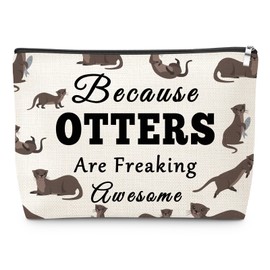 Gfhzdmf Positive Animals Sea Otter Gifts Makeup Bag with Zipper Gift for Sea Otter Women Animals Lover Funny Wildlife Animal Themed Christmas Graduation Birthday Easter Gifts for Friend Cosmetic Bag