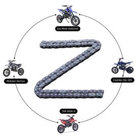 KAMIER T8F Drive Chain 134 Links Heavy Duty for 49cc 50cc 2-Stroke GB Syx Moto Holeshot Metotec Xtreme X-pro SSR Coolster Kids Pit Dirt Bike 43cc 47cc Mini ATV Quad Super Pocket Rocket Bike Moto Parts
