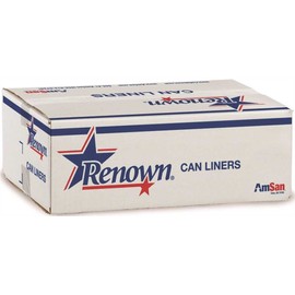 Renown REN21533-CA Trash Can Liners, 24" x 32", 15 gal, 0.70 mil, Black (Roll of 50) (Pack of 10)