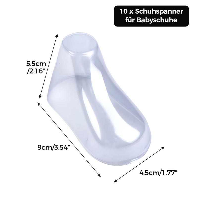 Baoblaze 10 x Transparent Baby Shoe Stretchers Portable Professional Boot